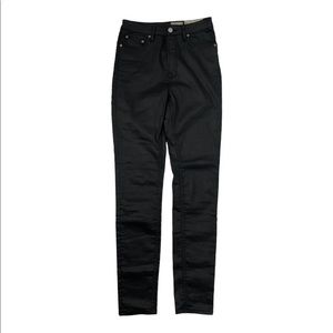 NWOT Allsaints Stilt High Rise Skinny Fit Black Coated Jeans Pants Size 28 $178